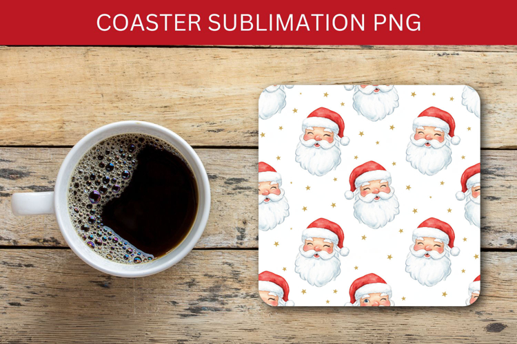 square coaster seamless pattern - santa claus