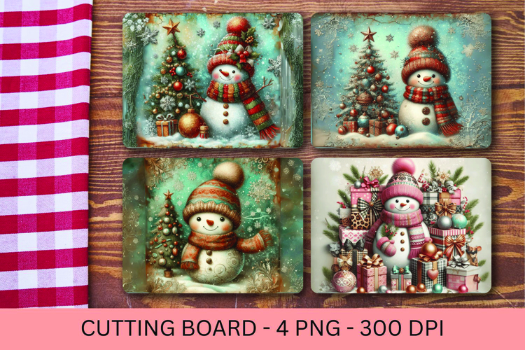 kitchen cutting board - christmas snowman