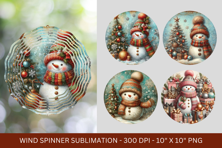 wind spinner png sublimation - christmas snowman