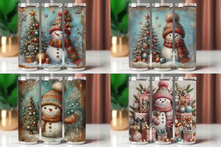 Tumbler Wrap 20 oz - christmas snowman