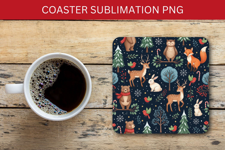 square coaster seamless pattern - nursery animals