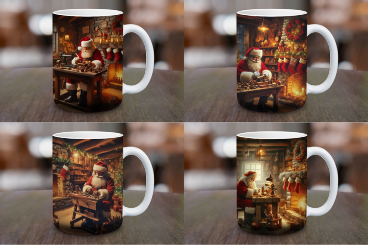 Mug Wrap Sublimation - christmas santa claus