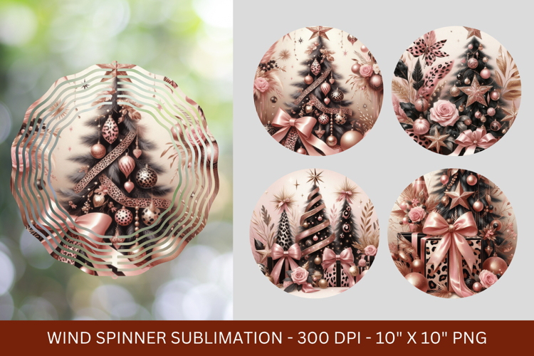wind spinner - pink christmas tree