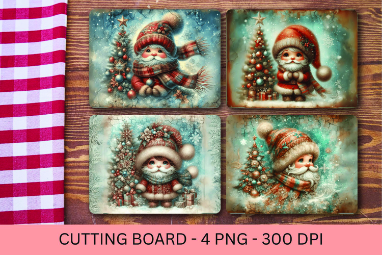 kitchen cutting board - baby santa claus