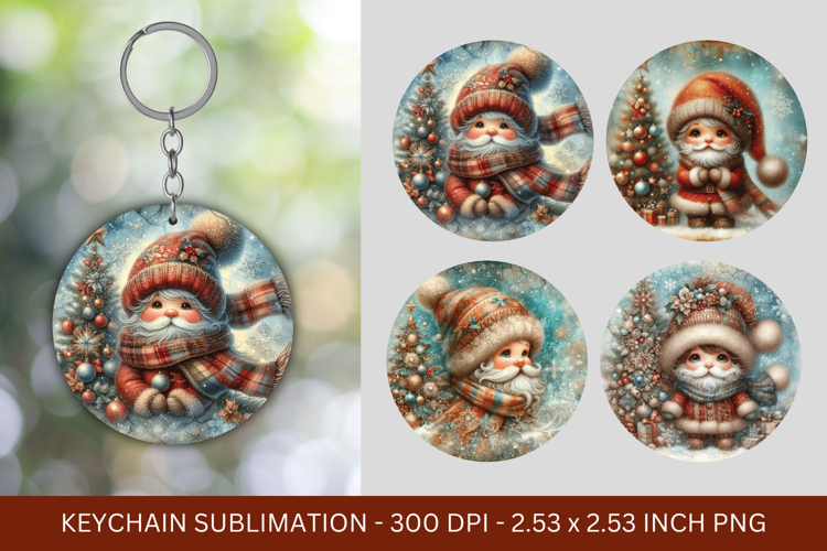 keychain sublimation - baby santa claus