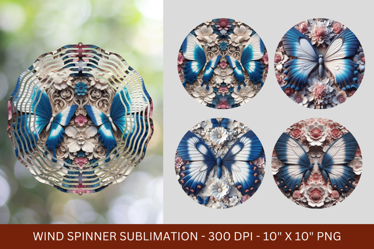 wind spinner - 3d floral butterfly