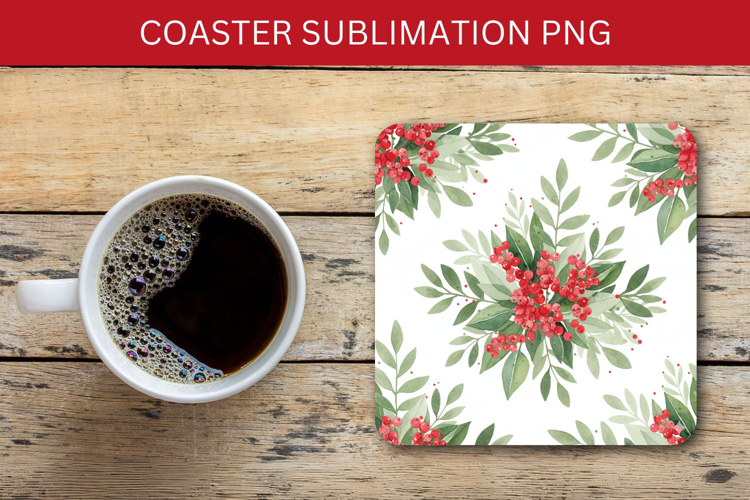 square coaster seamless pattern - flowers