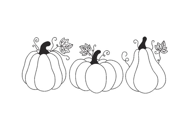 Three Pumpkins Machine Embroidery Design