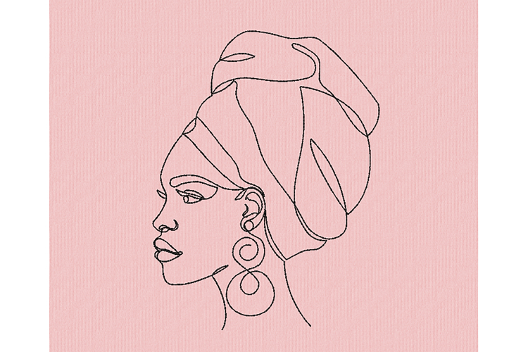 African Woman Machine Embroidery Design