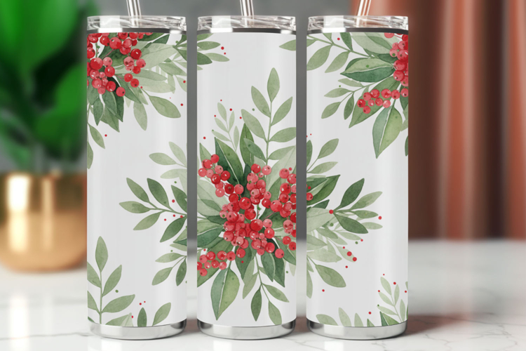 Tumbler Wrap Seamless Pattern - flowers