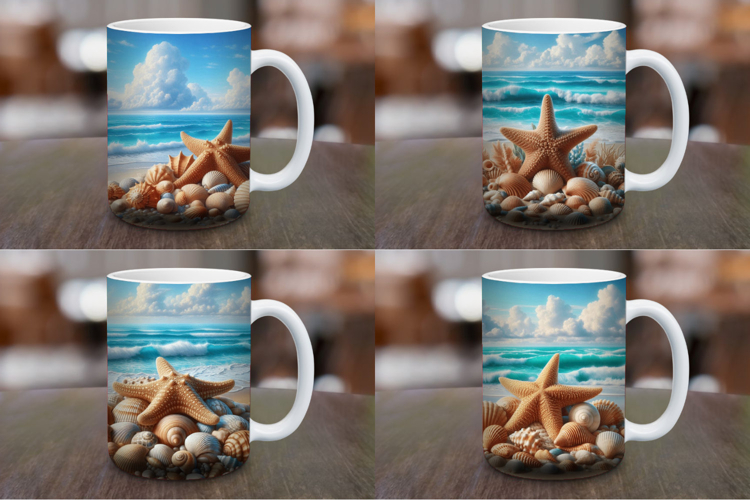 Mug Wrap Sublimation - beach sea star