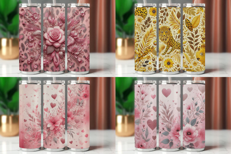 Tumbler Wrap 20 oz - floral leopard example image 1