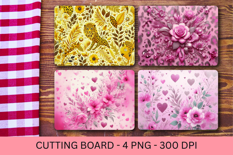 kitchen cutting board - floral leopard skin