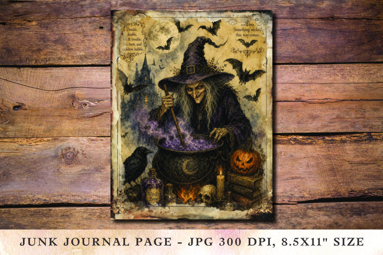 Junk Journal Pages - halloween witch