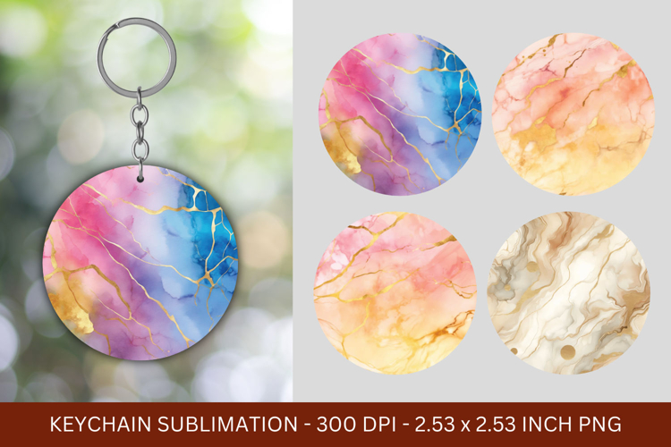 keychain sublimation - marble texture