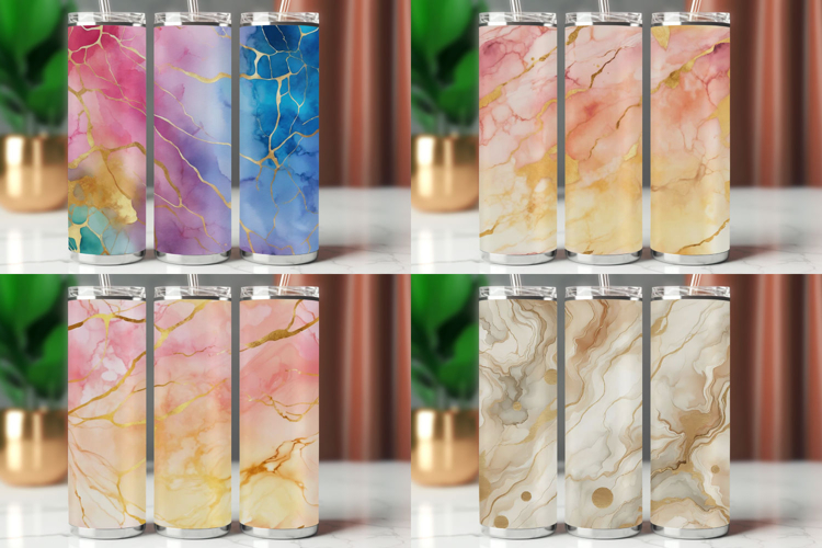 Tumbler Wrap 20 oz - marble glitter