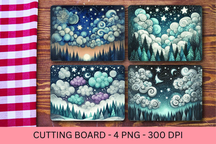 kitchen cutting board - boho forest
