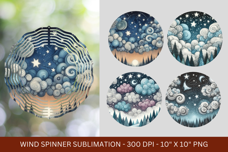 wind spinner png sublimation - boho forest