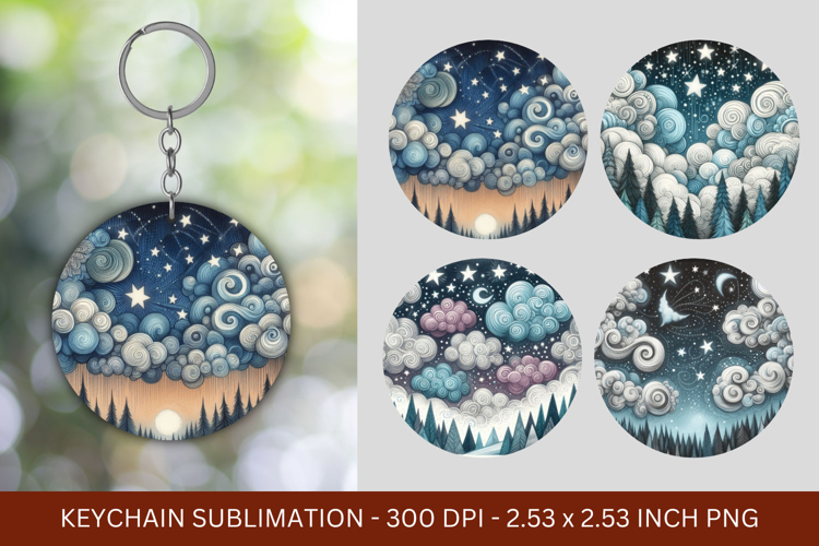 keychain sublimation - boho forest