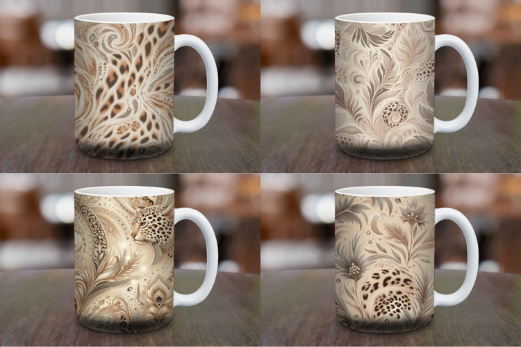 Mug Wrap Sublimation - leopard skin texture