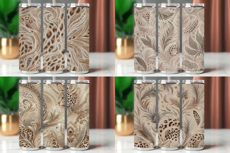 Tumbler Wrap 20 oz - leopard skin texture