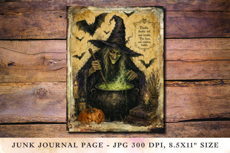 Junk Journal Pages - halloween witch
