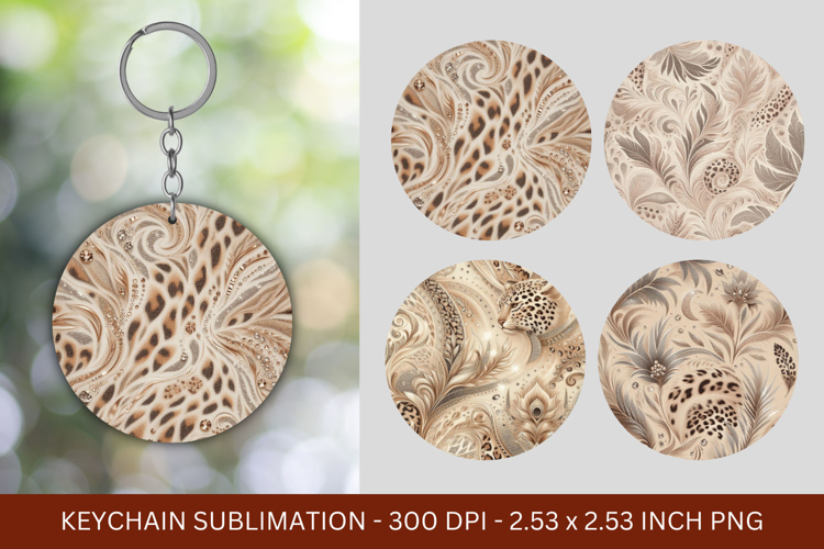 keychain sublimation - leopard skin
