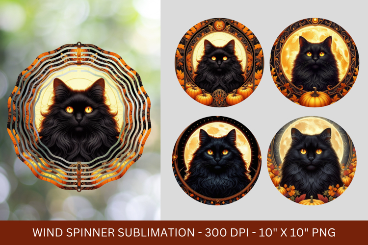 wind spinner - halloween tarot card cat