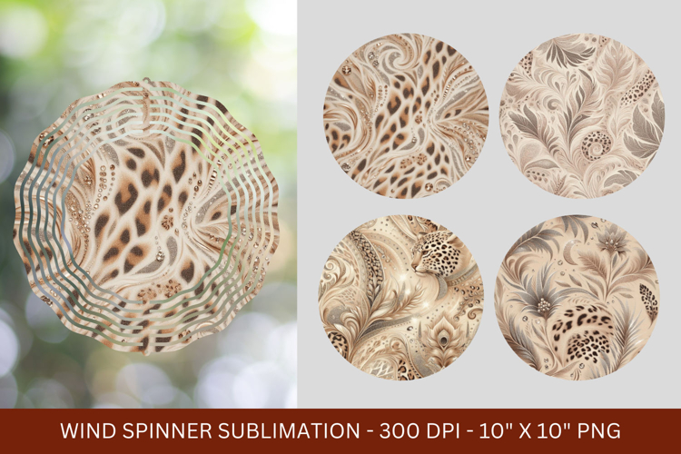 wind spinner png sublimation - leopard skin