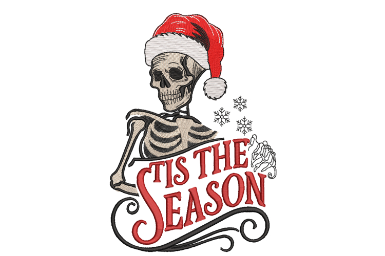 Santa Skeleton, Christmas Machine Embroidery File.