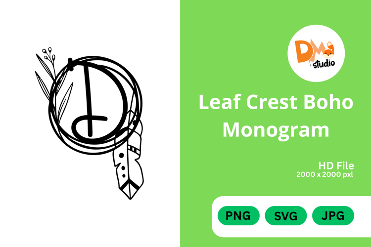 Leaf Monogram Svg Image 18