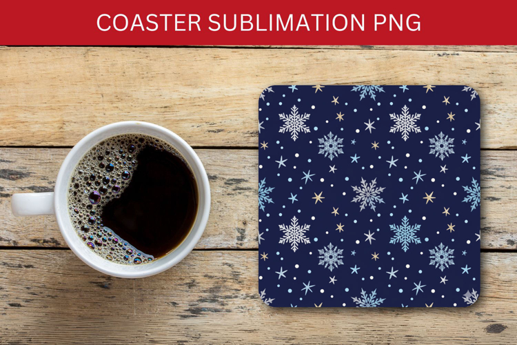 square coaster seamless pattern - snowflakes
