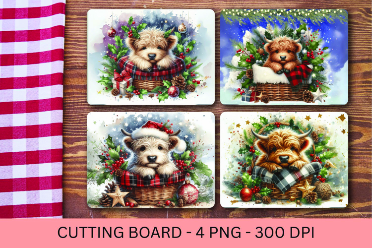 kitchen cutting board - baby highland cow