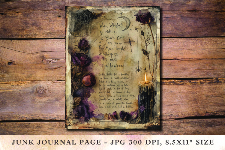 Junk Journal Pages - halloween candle