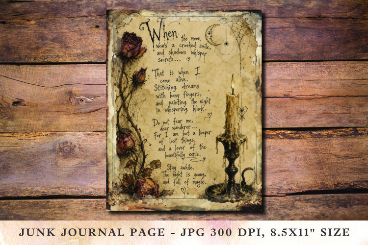 Junk Journal Pages - halloween candle
