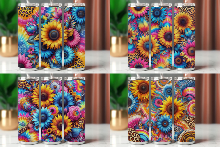 Tumbler Wrap 20 oz - neon sunflower