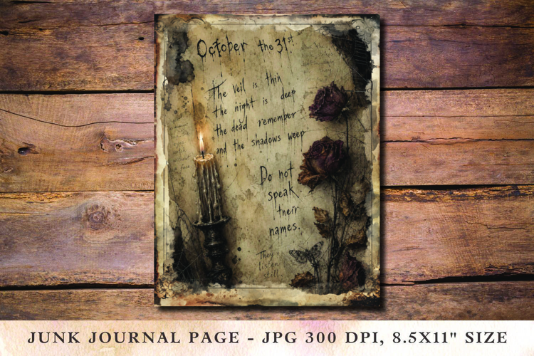 Junk Journal Pages - halloween candle