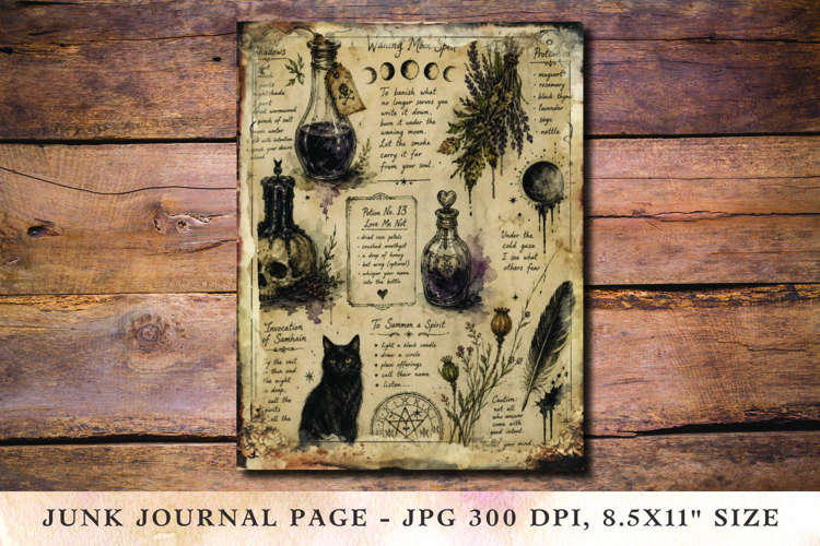 Junk Journal Pages - halloween potion