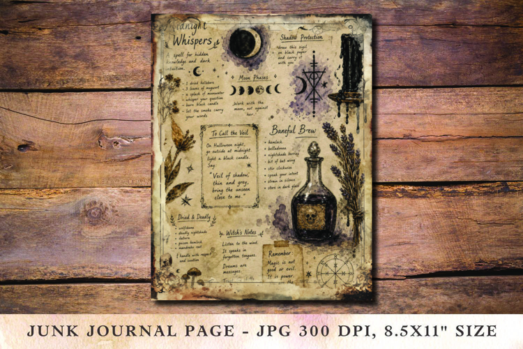Junk Journal Pages - halloween potion