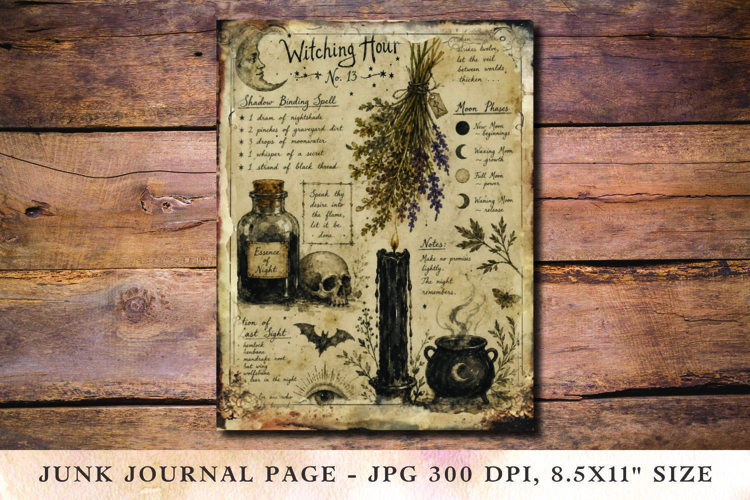 Junk Journal Pages - halloween potion example image 1