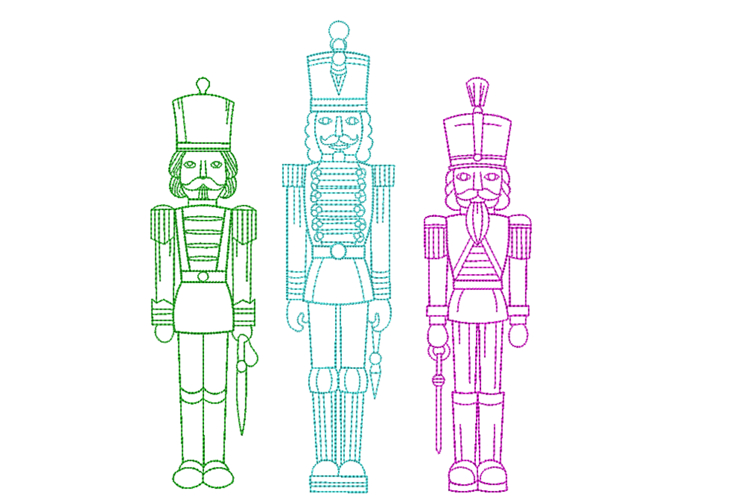Nutcracker Christmas embroidery design