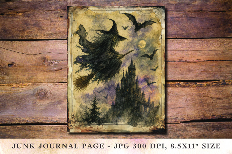 Junk Journal Pages - halloween witch