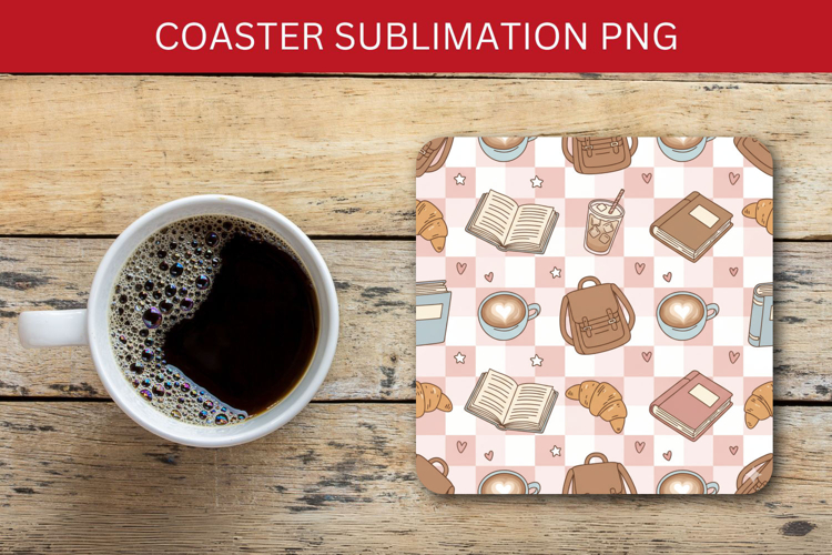 square coaster seamless pattern - school