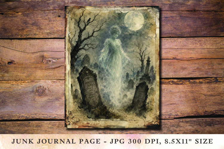 Junk Journal Pages - halloween grave