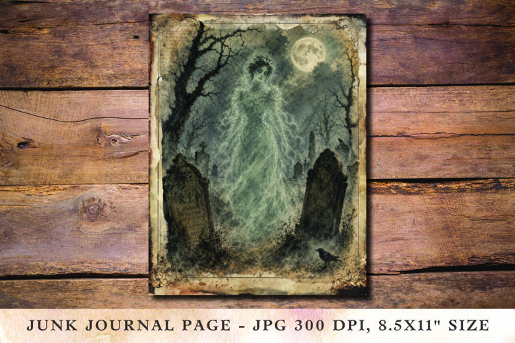 Junk Journal Pages - halloween grave