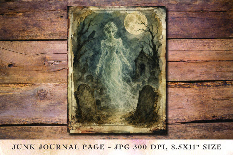 Junk Journal Pages - halloween grave