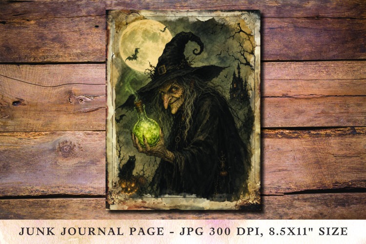 Junk Journal Pages - halloween witch