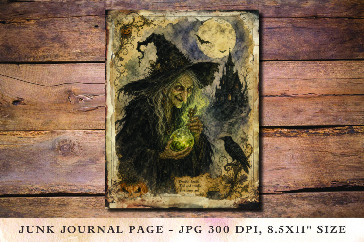 Junk Journal Pages - halloween witch