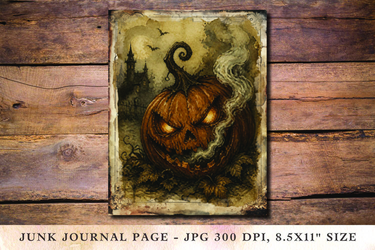Junk Journal Pages - halloween jack o lantern pumpkin