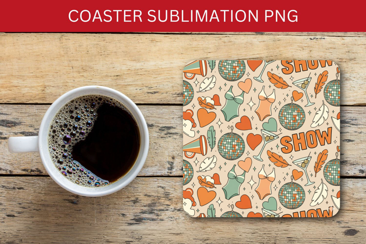 square coaster seamless pattern - club disco